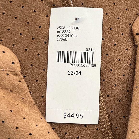 Lane Bryant Brown Microsuede Top Plus Size 22/24 Short Sleeve Split Neck Stretch - Picture 10 of 10